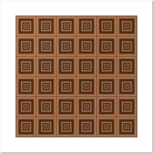 Milk Chocolate Bar Square Pattern Posters and Art